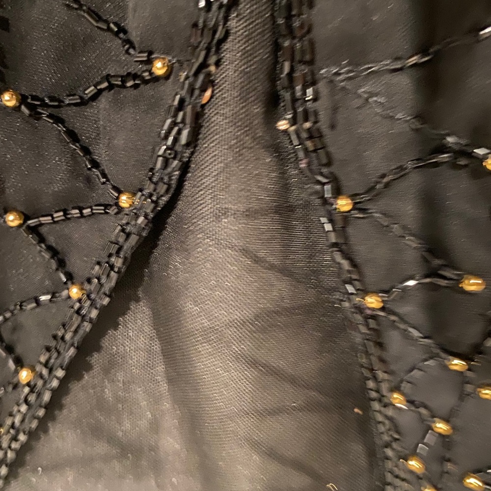 Vintage Cotton Zone 100% Silk Studs Sequins Vest M - Picture 4 of 6